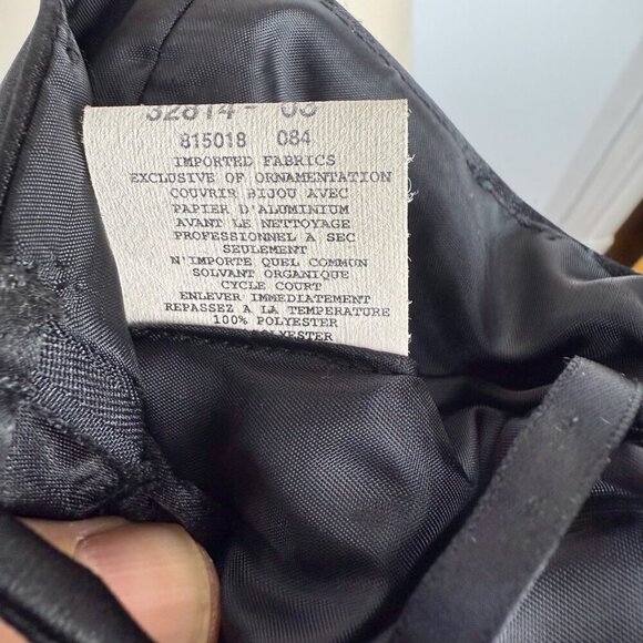 JESSICA MCCLINTOCK GUNNE SAX Puffy Waist 80s Strapless Satin Mini Black Dress  5 - Picture 9 of 14